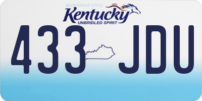 KY license plate 433JDU