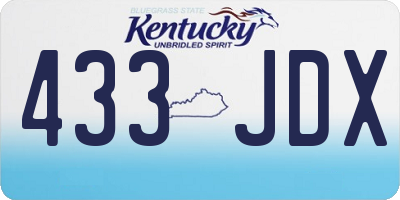 KY license plate 433JDX