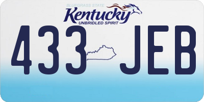 KY license plate 433JEB