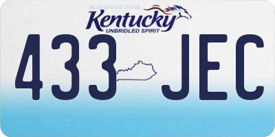 KY license plate 433JEC