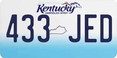 KY license plate 433JED