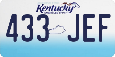 KY license plate 433JEF
