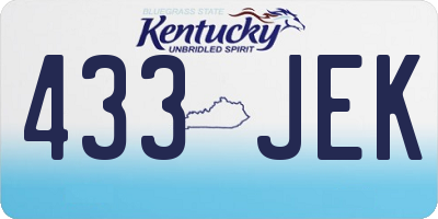KY license plate 433JEK