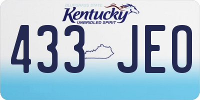 KY license plate 433JEO