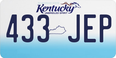 KY license plate 433JEP