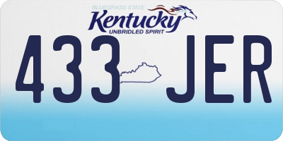 KY license plate 433JER