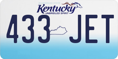 KY license plate 433JET