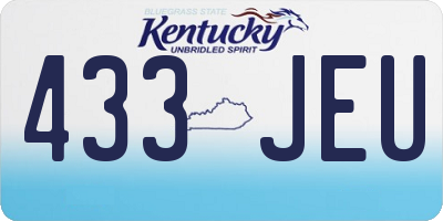 KY license plate 433JEU