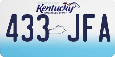 KY license plate 433JFA