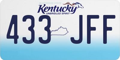 KY license plate 433JFF