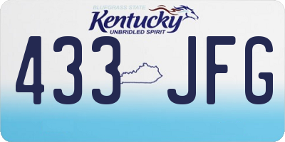 KY license plate 433JFG