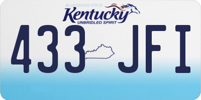 KY license plate 433JFI