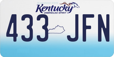 KY license plate 433JFN
