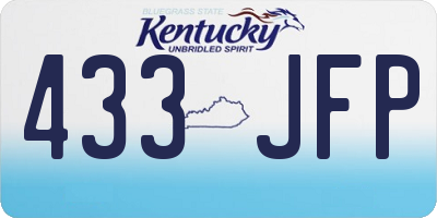 KY license plate 433JFP