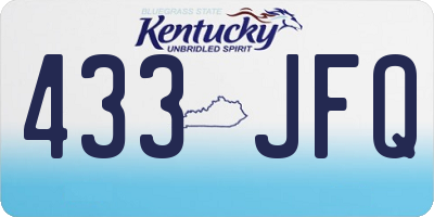 KY license plate 433JFQ