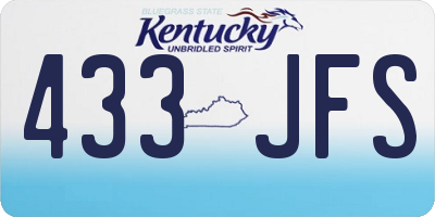 KY license plate 433JFS