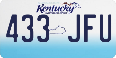 KY license plate 433JFU