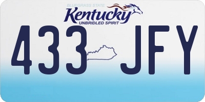 KY license plate 433JFY