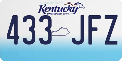 KY license plate 433JFZ