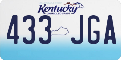 KY license plate 433JGA