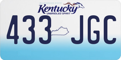 KY license plate 433JGC