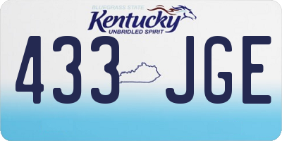 KY license plate 433JGE