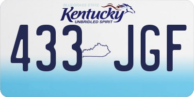 KY license plate 433JGF