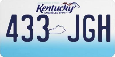 KY license plate 433JGH