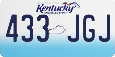 KY license plate 433JGJ