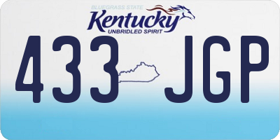 KY license plate 433JGP
