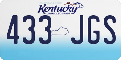 KY license plate 433JGS