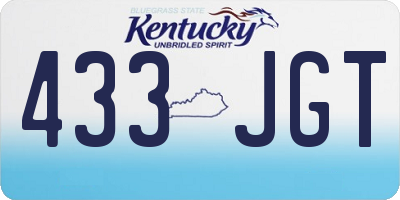 KY license plate 433JGT