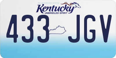 KY license plate 433JGV