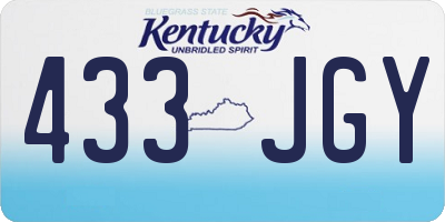 KY license plate 433JGY
