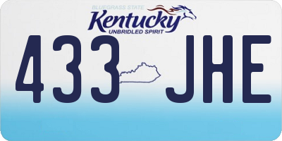 KY license plate 433JHE