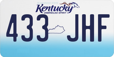 KY license plate 433JHF