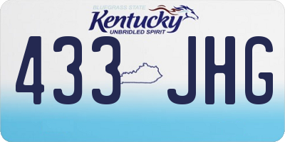 KY license plate 433JHG