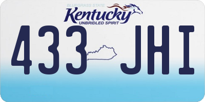 KY license plate 433JHI