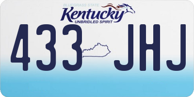 KY license plate 433JHJ
