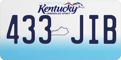 KY license plate 433JIB