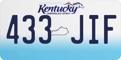 KY license plate 433JIF
