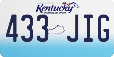 KY license plate 433JIG