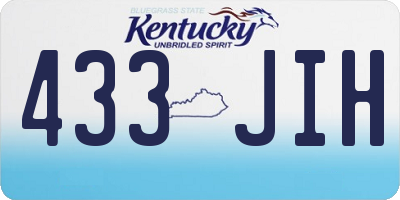 KY license plate 433JIH