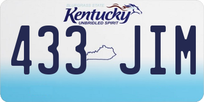 KY license plate 433JIM
