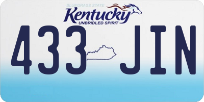 KY license plate 433JIN