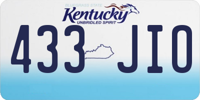 KY license plate 433JIO