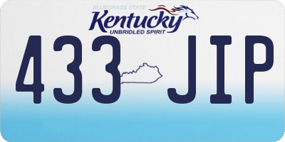 KY license plate 433JIP