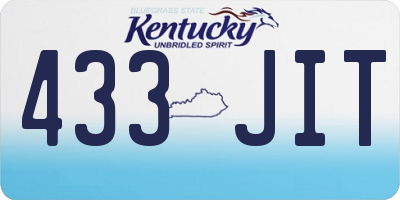 KY license plate 433JIT