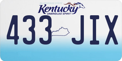 KY license plate 433JIX