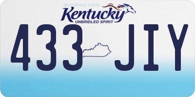 KY license plate 433JIY